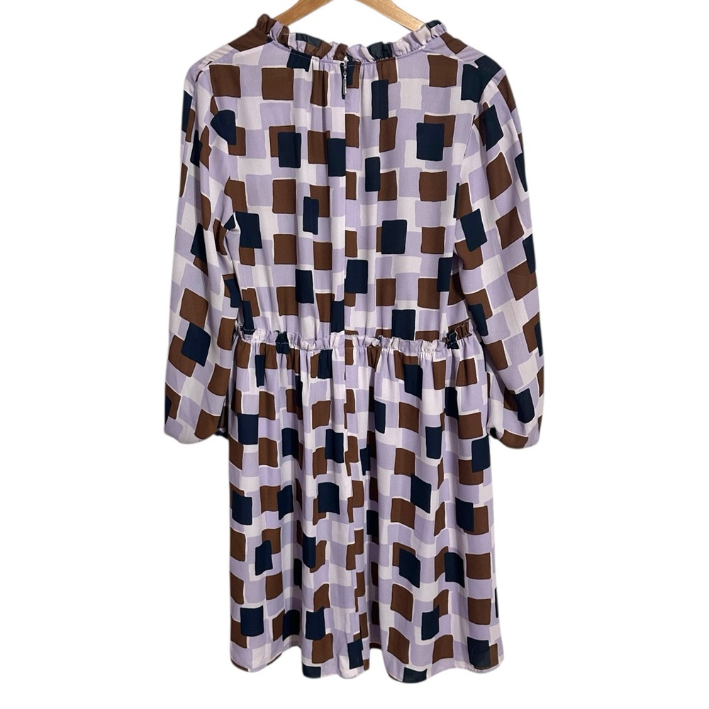 Kate Spade New York Geo Squares Swing Ruffled Dress Size 12 - Picture 5 of 16